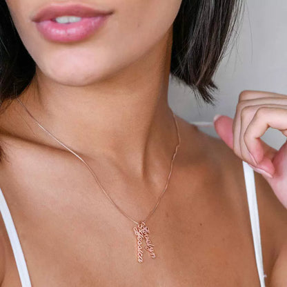 Seraphina Personalized Vertical Pendant Necklace