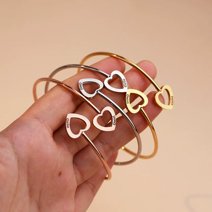 Calista Personalized Stainless Steel Heart Bracelet
