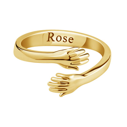 Anna Couple Engraved Open Ring