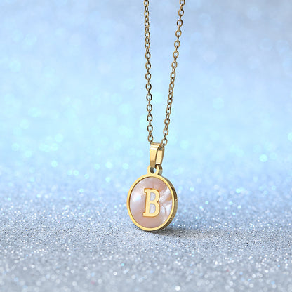 Maëlys White Pearl Letter Gold-Plated Necklace