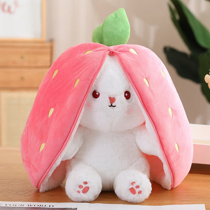 ☘️Saint Patrick's Day Sale☘️ Transforming Bunny – Strawberry & Carrot Dual-Form Plush Toy