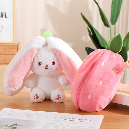☘️Saint Patrick's Day Sale☘️ Transforming Bunny – Strawberry & Carrot Dual-Form Plush Toy