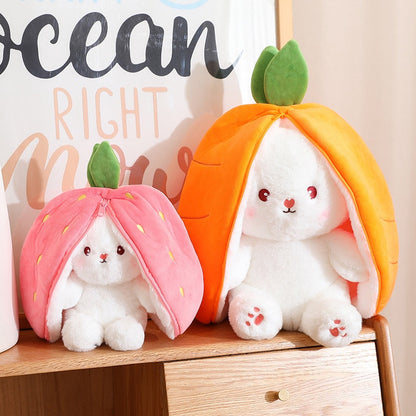 ☘️Saint Patrick's Day Sale☘️ Transforming Bunny – Strawberry & Carrot Dual-Form Plush Toy
