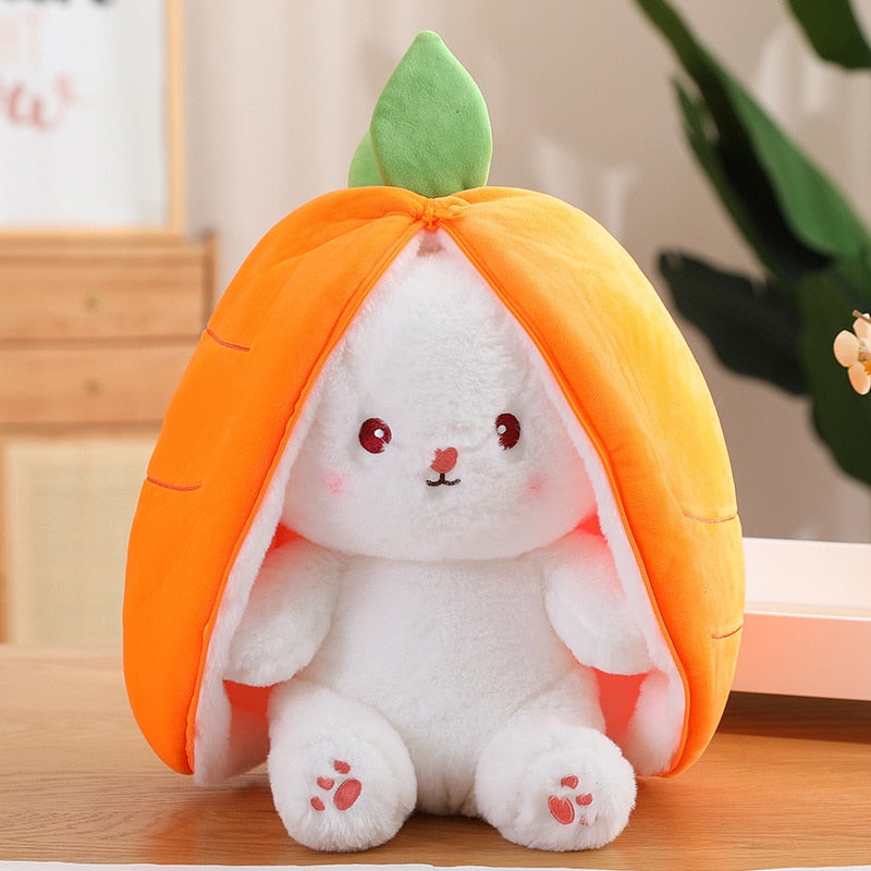☘️Saint Patrick's Day Sale☘️ Transforming Bunny – Strawberry & Carrot Dual-Form Plush Toy