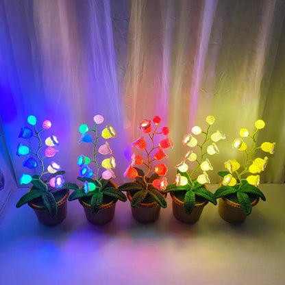 🌸 Lily of the Valley Lamp, Handmade Crochet Artificial Flower Night Light