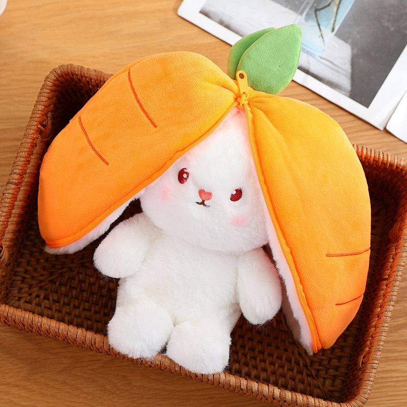 ☘️Saint Patrick's Day Sale☘️ Transforming Bunny – Strawberry & Carrot Dual-Form Plush Toy