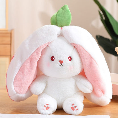 ☘️Saint Patrick's Day Sale☘️ Transforming Bunny – Strawberry & Carrot Dual-Form Plush Toy