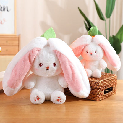 ☘️Saint Patrick's Day Sale☘️ Transforming Bunny – Strawberry & Carrot Dual-Form Plush Toy