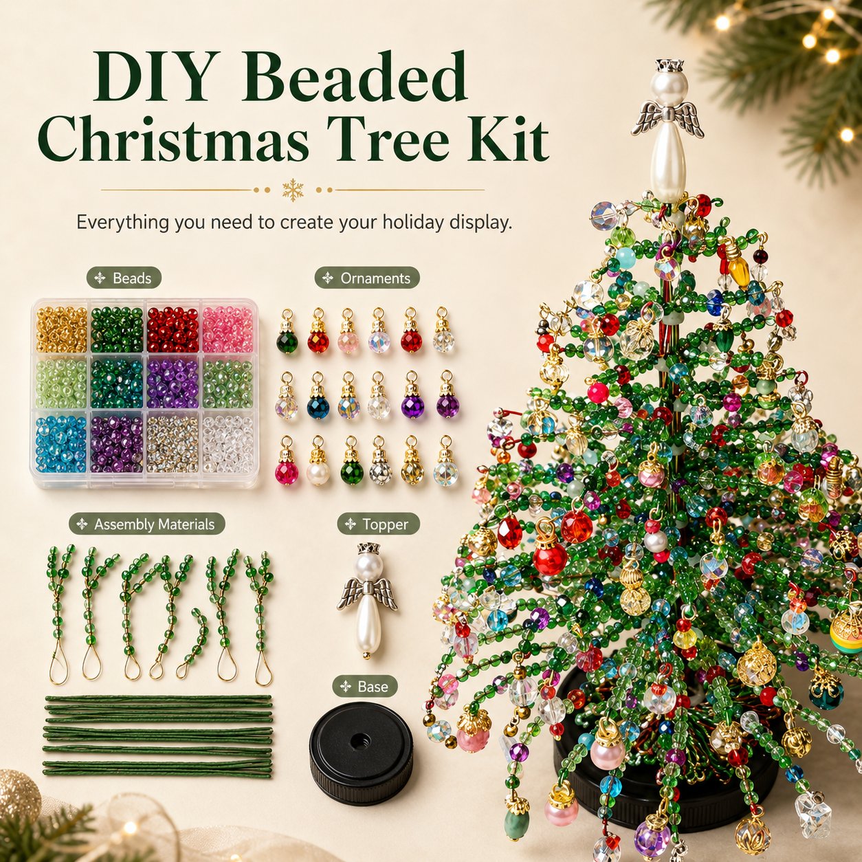 🎄✨ DIY Beaded Halloween Kit – Create Your Own Sparkling Holiday Decoration