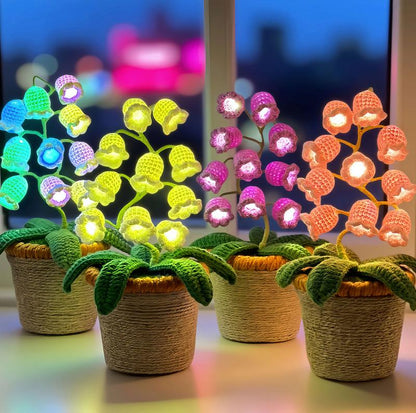 🌸 Lily of the Valley Lamp, Handmade Crochet Artificial Flower Night Light