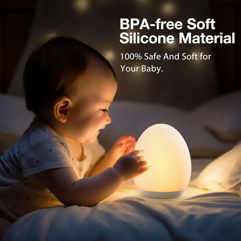 🌍Earth Day Solar Sale🌍 Egg Night Light for Kids – Rechargeable Tap Light with Touch Control
