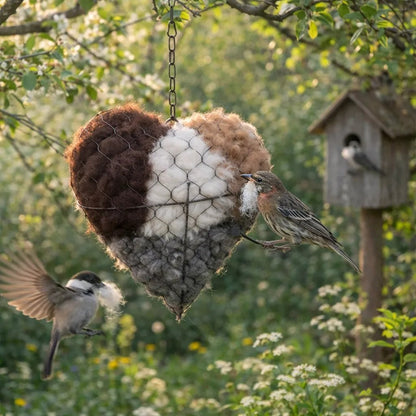💗Saint Patrick's Day Sale💗 Handmade Alpaca Fiber Bird Nesting Heart🕊️