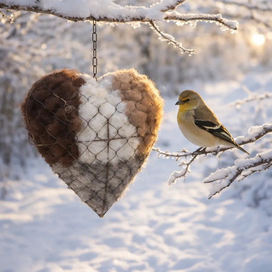 💗Saint Patrick's Day Sale💗 Handmade Alpaca Fiber Bird Nesting Heart🕊️