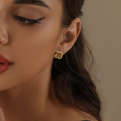 Avani Gothic Initial Earrings