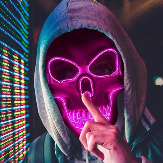 Hazels® Glowing LED Skull Mask – Own the Night